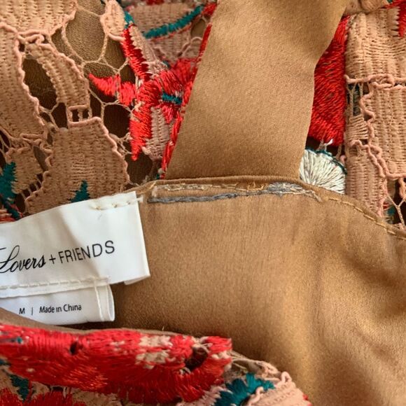 Lovers + Friends Under The Stars Midi Dress Rose Lace M - Picture 12 of 12